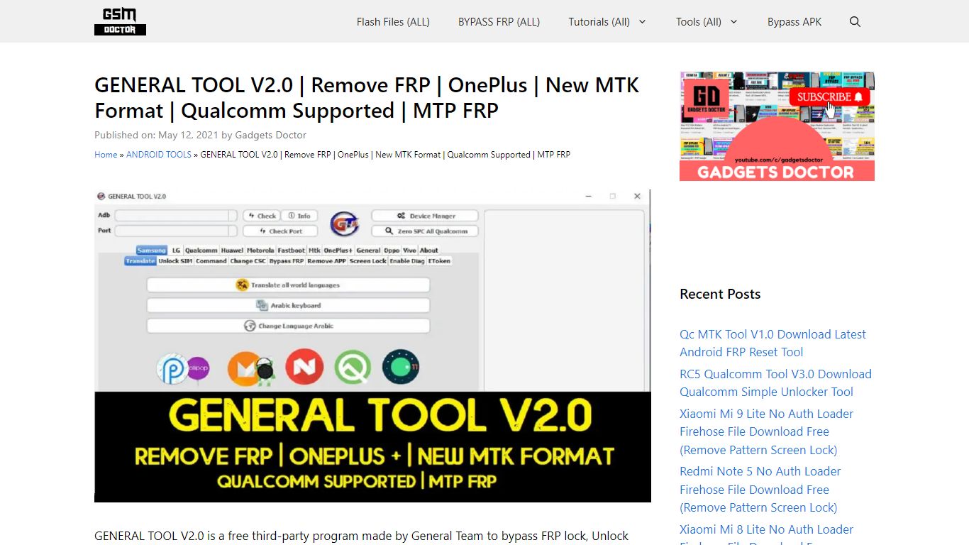 General Tool V2.0 | Remove FRP | OnePlus | MTK Format | MTP FRP